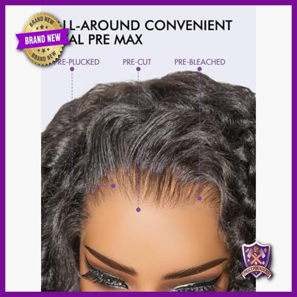 Human Hair Wig 360 Lace Front Glueless Water Wave Petite Fit